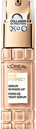 L'Oréal Paris Serum in Make up für reife Haut, Flüssige Foundation mit LSF 24, Für einen strahlenden Teint, Age Perfect, Nr. 180 Golden Beige, 1 x 30ml