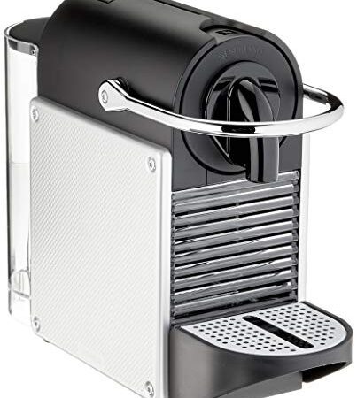 Nespresso De'Longhi EN 124.S Pixie Silber Kaffeekapselmaschine | 1260W | 0,7 L | Seitenpanels aus recycelten Kapseln,Silber Metall