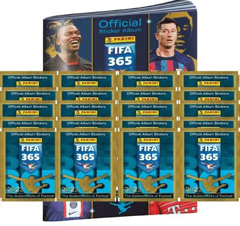 Panini FIFA 365 2023 Sticker – 1x Sammelalbum + 20x Stickertüten
