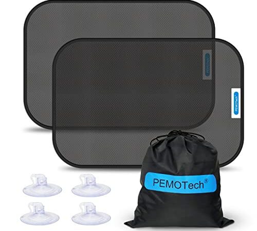 PEMOTech Sonnenschutz Auto Baby [2 Stück]，Sonnenschutz Auto Baby mit UV Schutz，Sonnenschutz Auto Seitenscheibe，Autofenster Sonnenschutz, Reduziert UV und Blendung