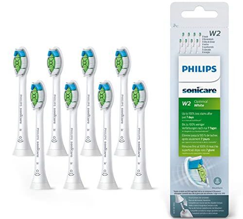 Philips Sonicare Original W2 Optimal White Standard Schallzahnbürstenköpfe - 8er-Pack in Weiß (Modell HX6068/12)