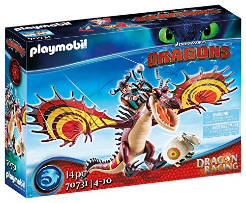PLAYMOBIL DreamWorks Dragons 70731 Dragon Racing: Rotzbakke und Hakenzahn, Ab 4 Jahren