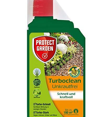 PROTECT GARDEN Turboclean Unkrautfrei, Unkrautvernichter gegen hartnäckige Unkräuter wie Giersch und Ackerschachtelhalm, 1000 ml Konzentrat