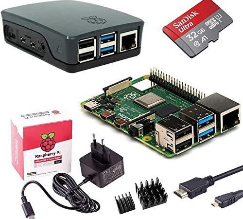 Raspberry Pi 4 Model B 4GB Desktop-Starter-Kit (32 GB, schwarz)
