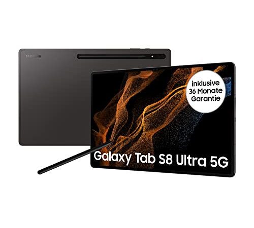Samsung Galaxy Tab S8 Ultra, 14,6 Zoll, 512 GB interner Speicher, 16 GB RAM, Wi-Fi, Android Tablet inklusive S Pen, Graphite, inkl. 36 Monate Herstellergarantie