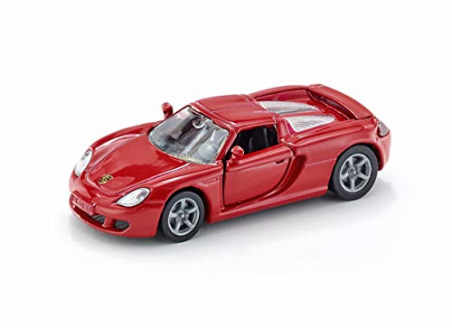 siku 1001, Porsche Carrera GT Sportwagen, Metall/Kunststoff, Rot, Öffenbare Türen, Spielzeugauto für Kinder
