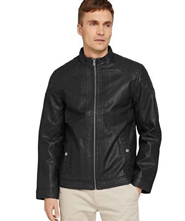 TOM TAILOR Herren Bikerjacke aus Kunstleder