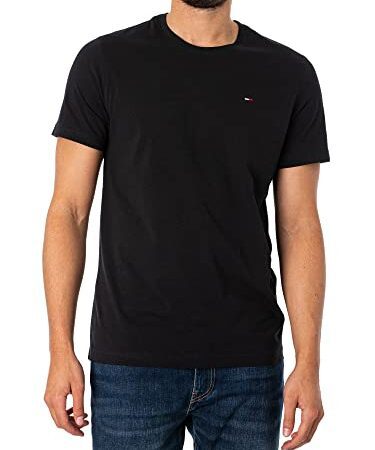 Tommy Jeans Herren T-Shirt Kurzarm TJM Original Slim Fit, Schwarz (Tommy Black), XL
