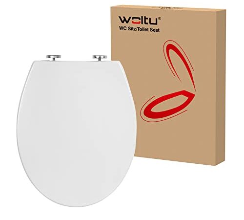 WOLTU Toilettendeckel,WC Sitz mit Absenkautomatik,klodeckel Antibakterieller WC Sitz,Fast Fix Toilettensitz, Klobrille,WC Deckel Weiß