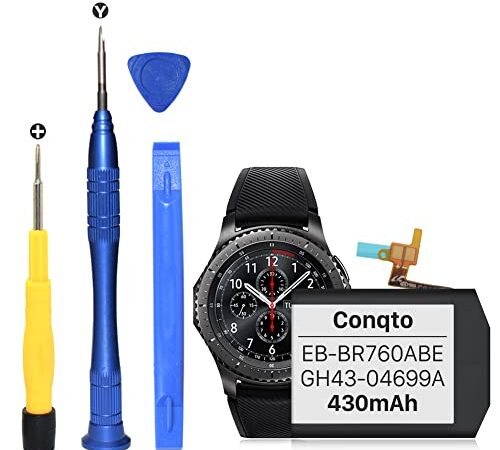 [430mAh] Akku für Samsung Gear S3 Frontier (SM-R760) und Gear S3 Classic, Conqto 2022 New Upgrade Ersatzakku für SM-R770, BR760, R765, EB-BR760ABE, GH43-04699A mit DIY Repair Tool Kits