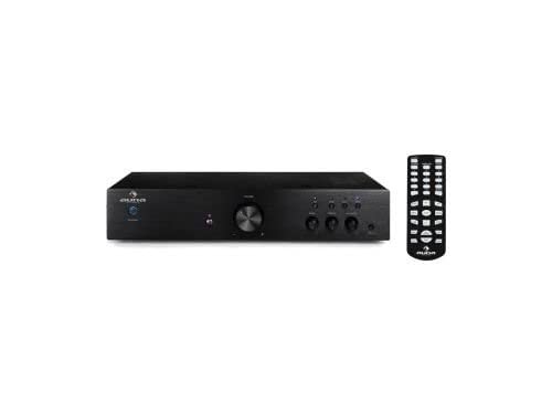 Auna Verstärker, HiFi Stereo Mini Verstärker, HiFi-Verstärker mit Bass & Treble Regler, 1 Kanal Audio-Verstärker, Stereo-Verstärker Lautsprecher mit Fernbedienung, AUX, AV Receiver für MP3 & CD