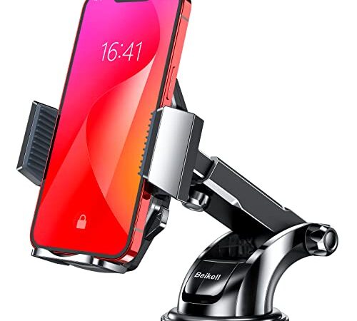 Beikell Handyhalterung Auto Handyhalter fürs Auto KFZ Handy Halterung Amaturenbrett Handyhalter mit EIN-Knopf-Release 360° Drehbar für iPhone 14/14 Plus/14 Pro/14 Pro Max/ iPhone12/11, Galaxy, Huawei