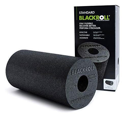 BLACKROLL® STANDARD Faszienrolle (30 x 15 cm), Fitness-Rolle zur Selbstmassage von Rücken und Beine, effektive Massagerolle für funktionales Training, mittlere Härte, Made in Germany, Schwarz