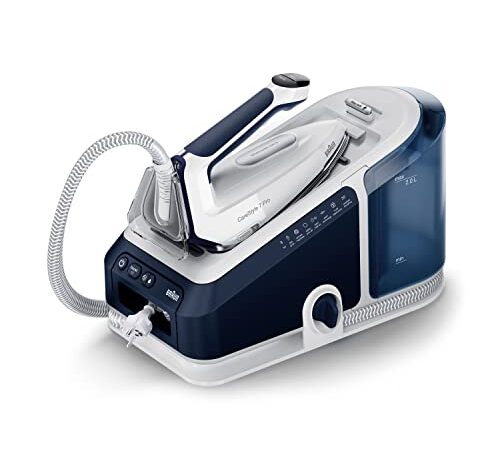 Braun CareStyle 7 Pro Dampfbügelstation IS 7282 BL – Dampfbügeleisen mit FreeGlide 3D Bügelsohle, iCare-Funktion, abnehmbarer 2 L Wassertank, Dampfstoß 600 g/min, 2700 Watt, Blau/Weiß