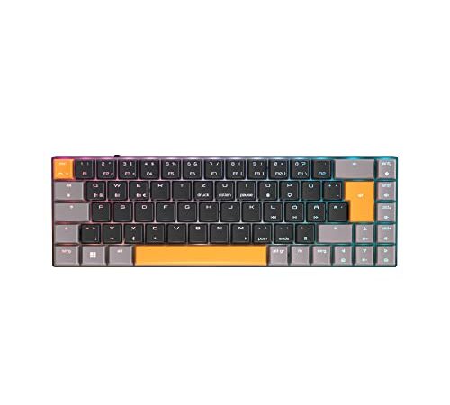 CHERRY MX-LP 2.1 Compact Wireless, kabellose kompakte Gaming-Tastatur mit 69 Tasten, Deutsches Layout (QWERTZ), RGB-Beleuchtung, mechanische MX Low Profile Speed Switches, schwarz
