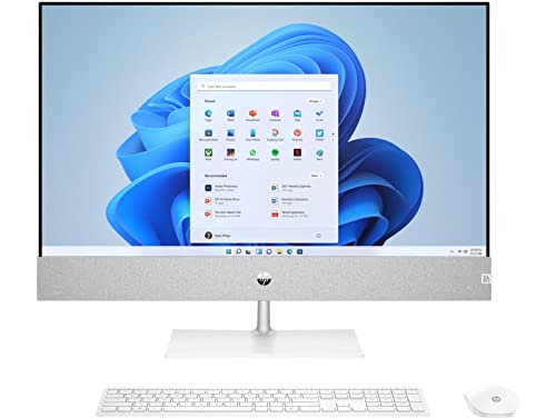 HP Pavilion All in one PC | 27" QHD IPS Display | AMD Ryzen 7 5825U | 16 GB DDR4 RAM | 512 GB SSD | AMD Radeon Grafik | Windows 11 Home | QWERTZ Tastatur | weiß