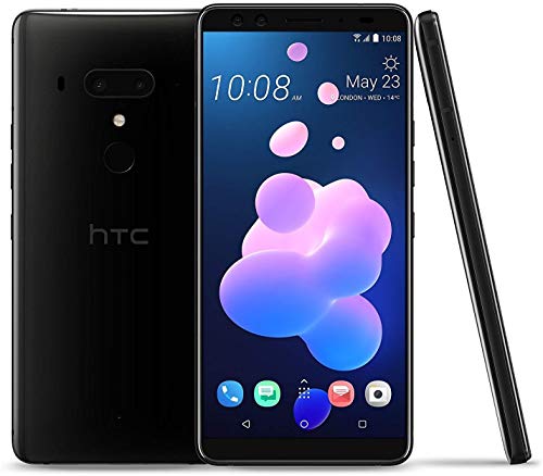 HTC U12 + Smartphone 6.0 Zoll Super-LCD-Bildschirm 128 GB interner Speicher - 6 GB RAM, wasserdicht IP68, Dual-SIM, Android 8.1 (Ceramic Black)
