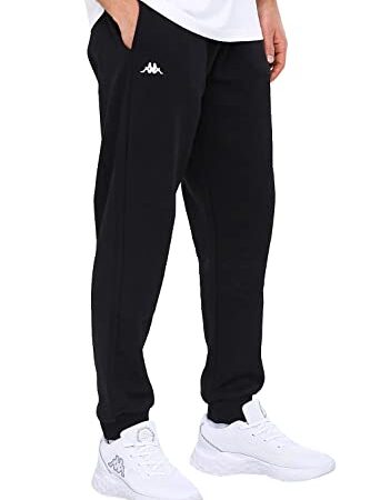 Kappa Trainingshose VRODELL I Jogginghose Herren aus Sweat-Stoff I für Sport und Freizeit und Fitness I Bund mit Kordelzug I Größe 4XL | Farbe Schwarz