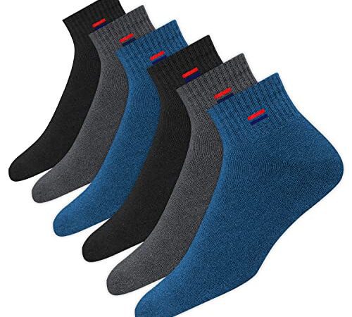NAVYSPORT 6 Paar Sneaker Socken Herren Damen Sportsocken Baumwoll Socken Quarter Socken Unisex. (Mehrfarbig, 6 Paar, EU 43-46)