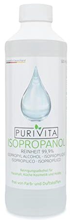 Purivita - Isopropanol 99,9% Isopropylalkohol IPA Reinigungsalkohol für Haushalt und Elektronik, 500 ml