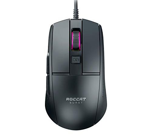 Roccat Burst - Extrem leichte Optical Core Gaming Maus (hohe Präzision, Optiksensor 8.500 Dpi, 68g leicht, Designt in Deutschland), schwarz
