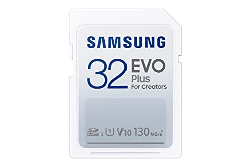 Samsung EVO Plus SD Speicherkarte (MB-SC32K/EU), 32 GB, UHS-I U1, Full HD, 130MB/s Lesen, für Spiegelreflexkameras und Systemkameras
