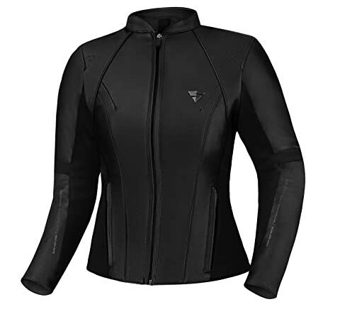 SHIMA MONACO 2.0 Motorradjacke Damen - Atmungsaktive, Elastische mit CE Rücken, Schulter und Ellbogen Protektoren (Schwarz, XL)