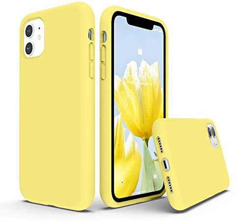 SURPHY iPhone 11 Hülle, iPhone 11 Hülle Silikon, iPhone 11 Case, Weich Liquid Silikon Handyhülle für iPhone 11 6,1 Zoll (2019) iPhone 11 Silikon Protective Case Cover Schutzhülle Schutzschale, Gelb