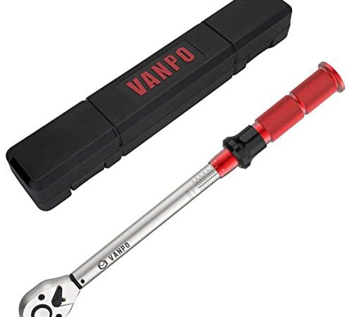 VANPO Drehmomentschlüssel 1/2 Zoll, 20-220 NM Drehmoment-Schlüssel, ± 3% Genauigkeit Reifenschlüssel Tool für Links- und Rechtsgewinde, Reifen Reparatur Tool für Auto, LKW, Motorrad