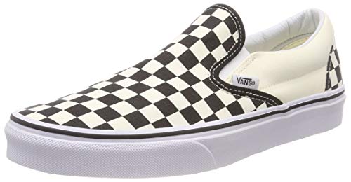Vans Unisex UA Classic Slip-on Low Top, Schwarz Black And White Checker White, 44.5 EU
