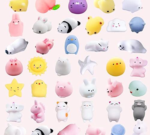 vita dennis Mini Squeeze Toy 40 Stück Kawaii Squishies Soft Silikon Mochi Squishy Set Stressabbau Fidget Toys Party Geschenke für Kinder und Erwachsene